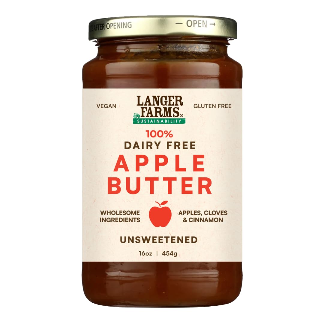 Langer Farms Unsweetened Apple Butter, 16Oz, Packaging May Vary