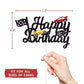 Marwey Race Car Cake Topper - Double-Sided, Paper, 1 Count, Chequered Flag Birthday Party Decorations, Happy Birthday Theme