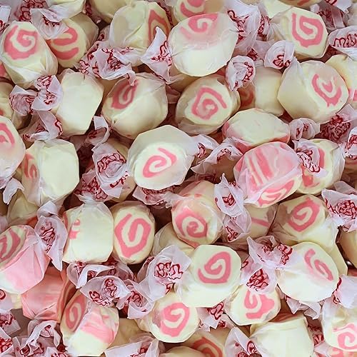 QUEEN CITY CANDY CAVE Strawberry Cheesecake Salt Water Taffy - Assorted Flavors - 1 Pound Bulk Candy