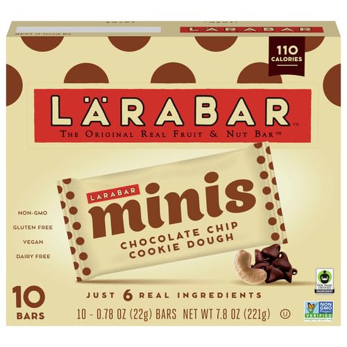 LÄRABAR Chocolate Chip Cookie Dough Mini Bars, Gluten Free, Vegan, 10 Count