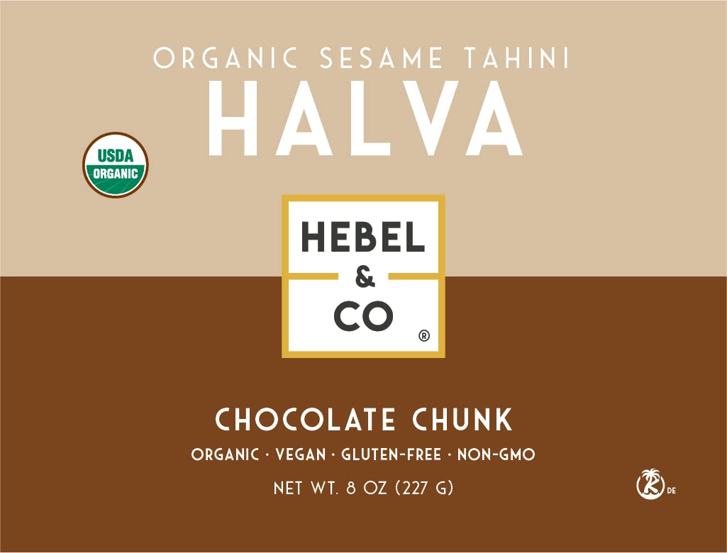 HEBEL & CO Organic Chocolate Chunk Halva, 8 Ounce, Delicious Vegan Treat