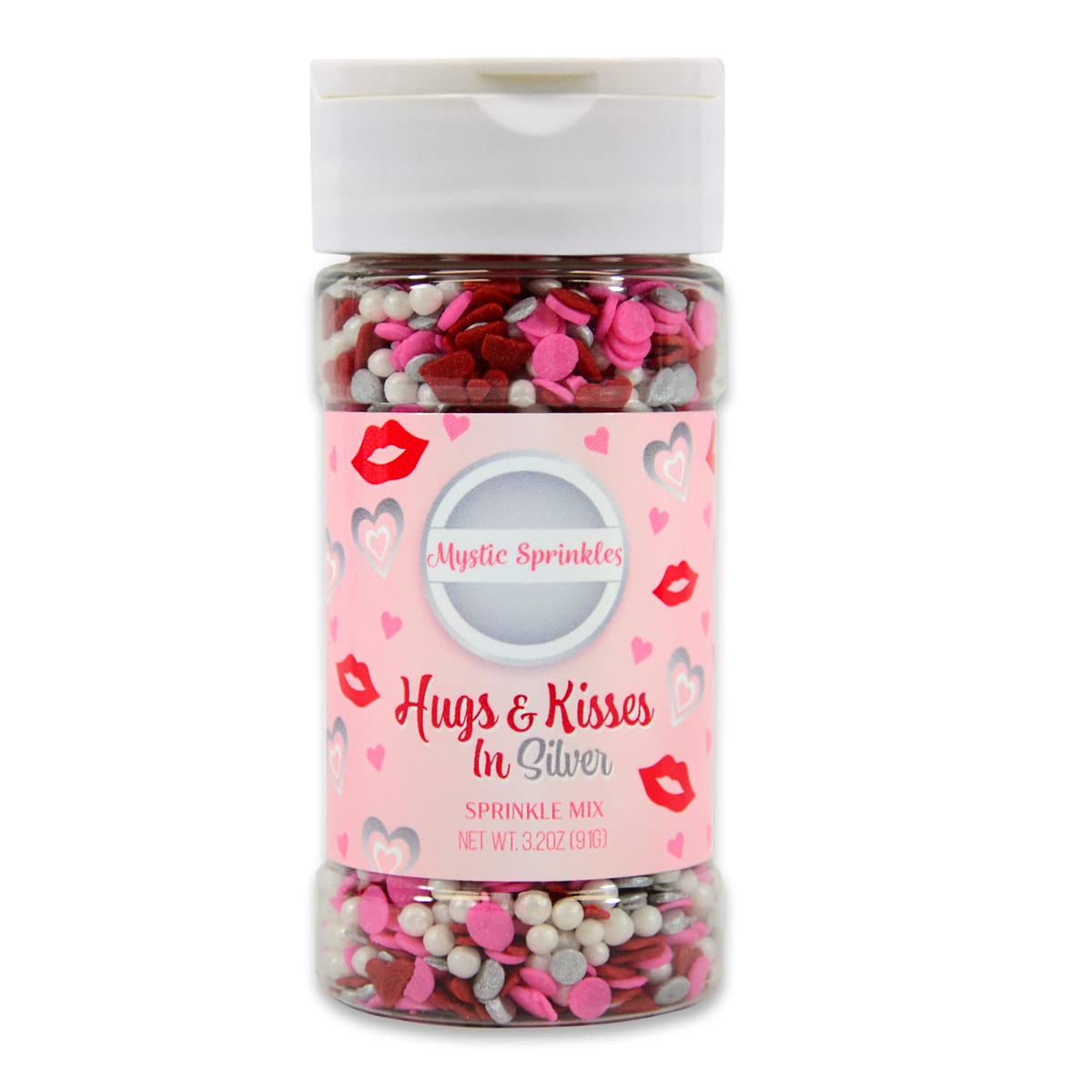Mystic Sprinkles Valentine'S Day Sprinkle Mixes (Hugs & Kisses In Silver 3.2Oz)