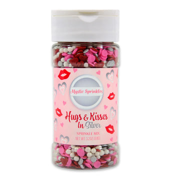 Mystic Sprinkles Valentine'S Day Sprinkle Mixes (Hugs & Kisses In Silver 3.2Oz)