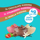Simply Desserts Vanilla, Strawberry & Chocolate Instant Pudding, Sugar-Free, Variety 12-Pack - Healthy Dessert, Keto Snacks, Veg