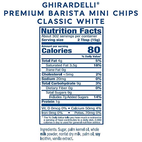 Ghirardelli Classic White Barista Mini Chips, 10 Lb, Chocolate, 160 Ounce