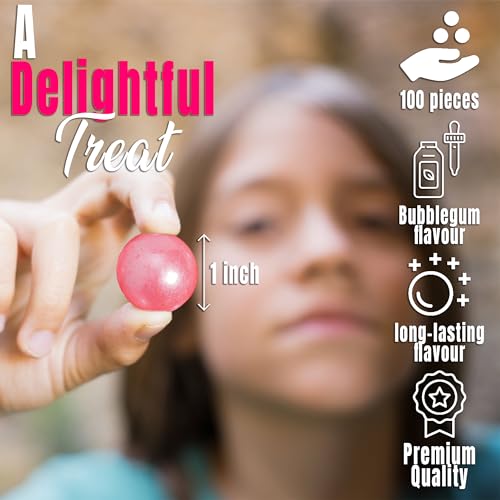 Fun Express Gumballs, Large 1 Inch, 120 pcs, Shimmer and Solid Colors, Pink, For Gumball Machines and Candy Buffets