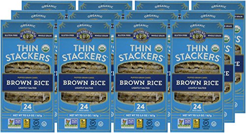Lundberg Family Farms Organic Thin Stackers Grain Cakes, Brown Rice Lightly Salted, 5.9 Ounce (Pack Of 12)
