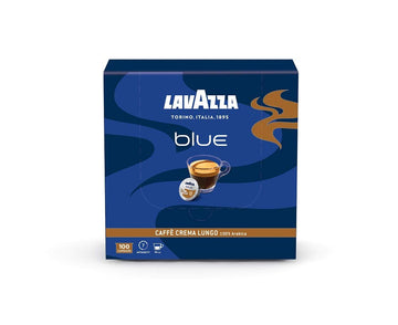 Lavazza BLUE Caffe Crema Lungo Pods, Pack of 100 + Tropical Blu Filter Coffee Powder, Model 510, 2 Count