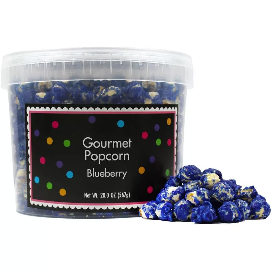 The Hampton Popcorn Company Blue Popcorn Bucket with Scoop, 20 Ounce, Dark Blue, Gourmet Popcorn Tub