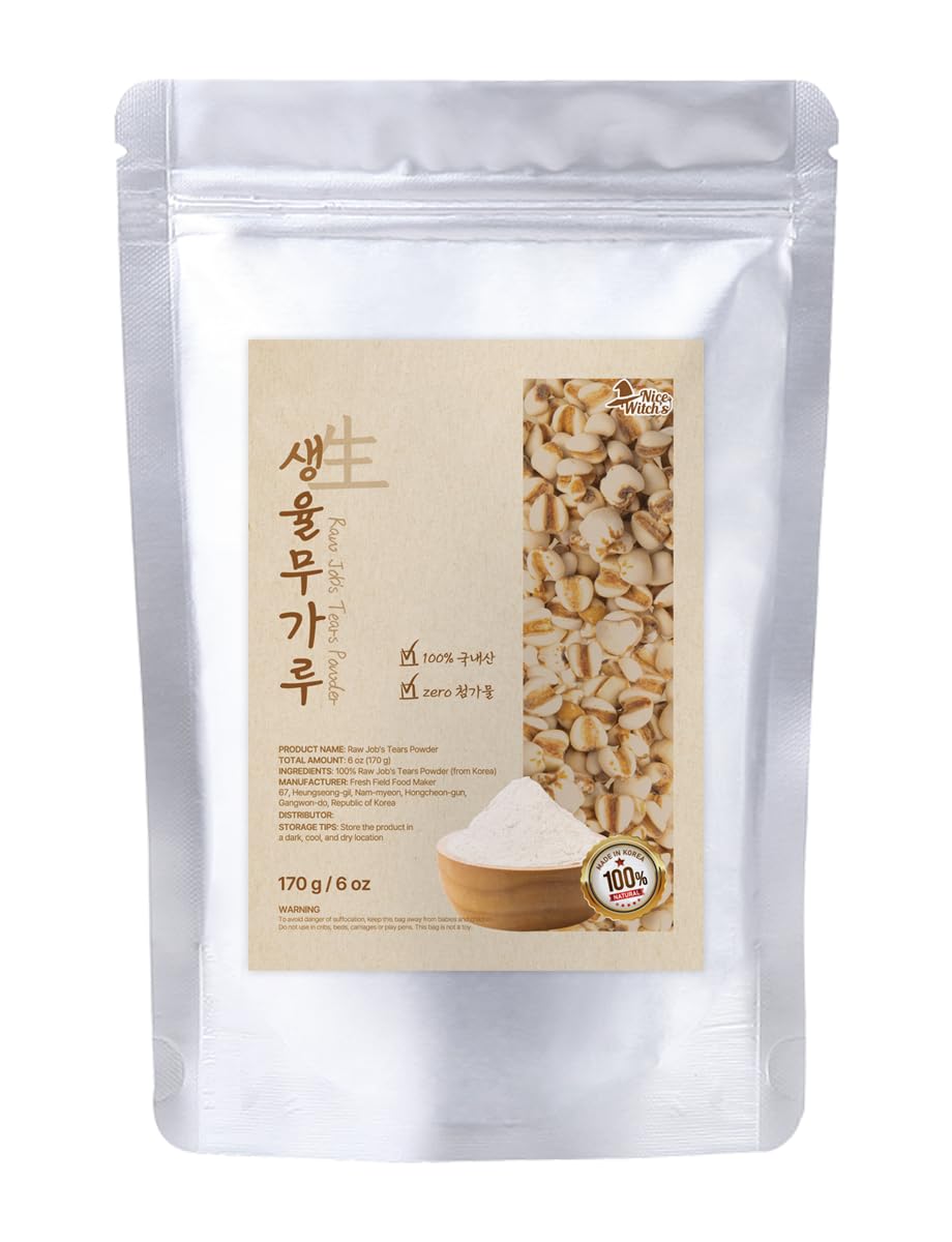 NICE WITCH'S Korean Raw Job's Tears Powder 6oz / 170g - 100% Pure Natural powder, Raw Adlay ?????