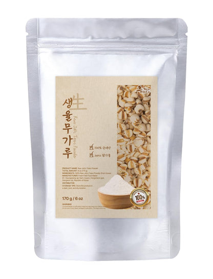 NICE WITCHS Korean Raw Jobs Tears Powder 6oz / 170g - 100% Pure Natural powder, Raw Adlay ?????