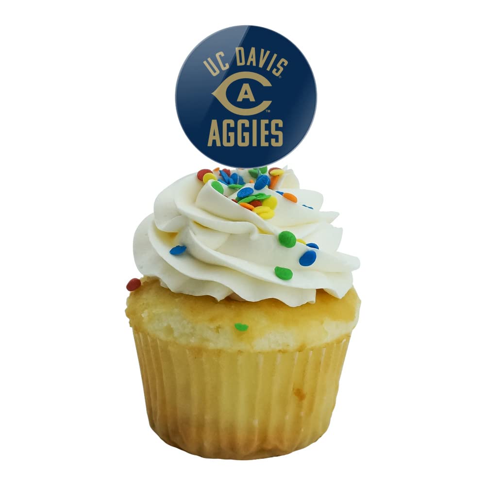 GRAPHICS & MORE UC Davis Aggies Cupcake Picks Toppers Set of 6, Acrylic, Multi, One Size