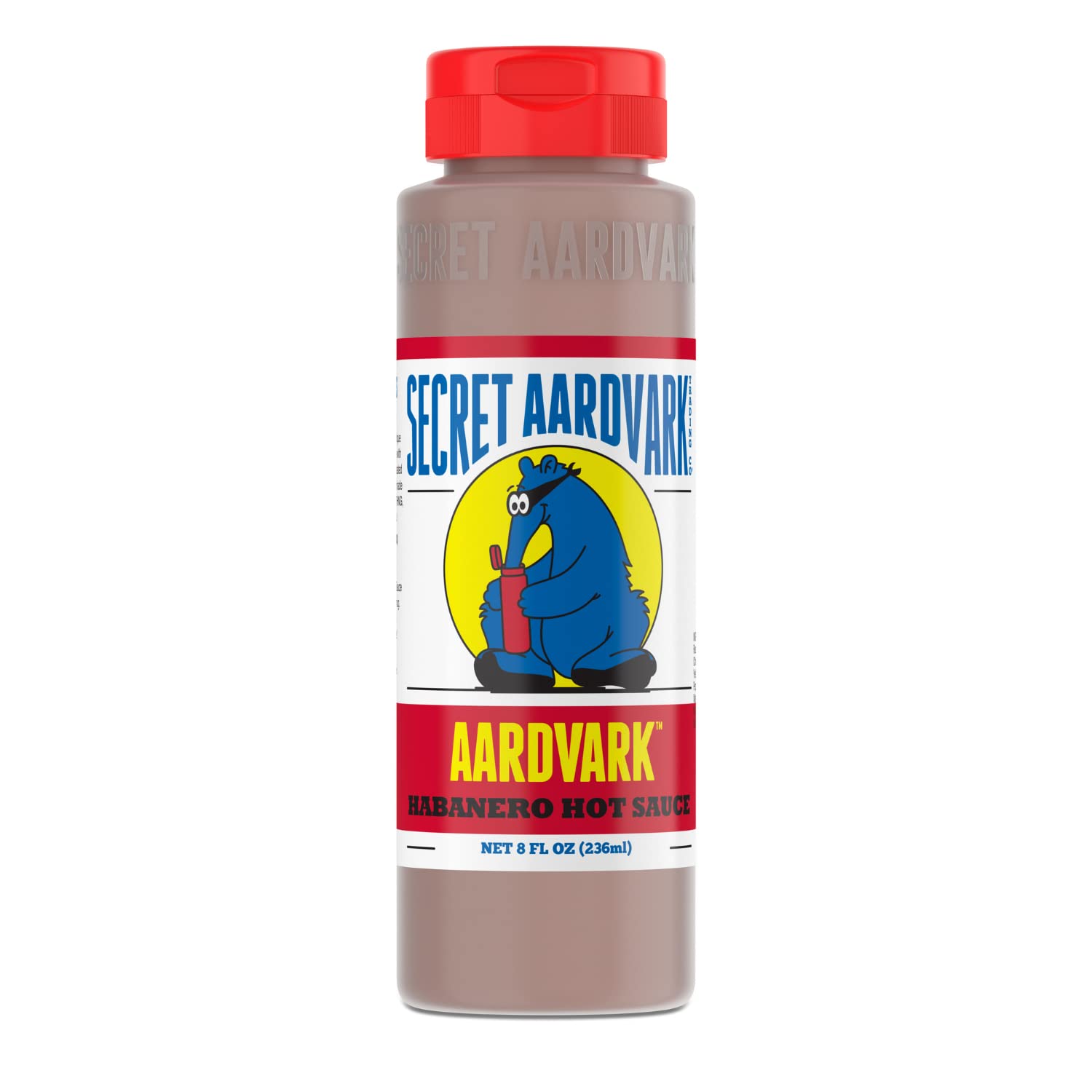 Secret Aardvark Habanero Hot Sauce - Habanero Peppers & Roasted Tomatoes, Medium Spiced Hot Sauce, Bbq Sauce, Non-Gmo, Low Sugar, Low Carb, Gluten-Free Hot Sauce & Marinade - 8 Fl Oz 1 Pack