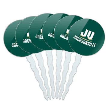 Jacksonville University Primary Logo Cupcake Picks Toppers Decoration Set of 6