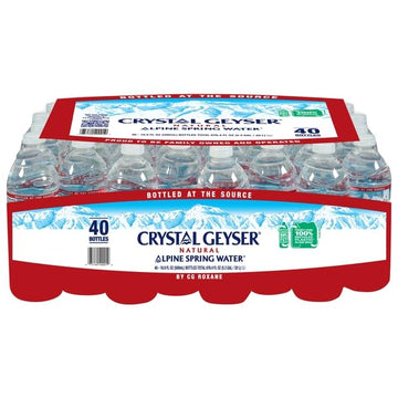 Crystal Geyser Natural Alpine Spring Water 16.9 fl oz (40 bottles)