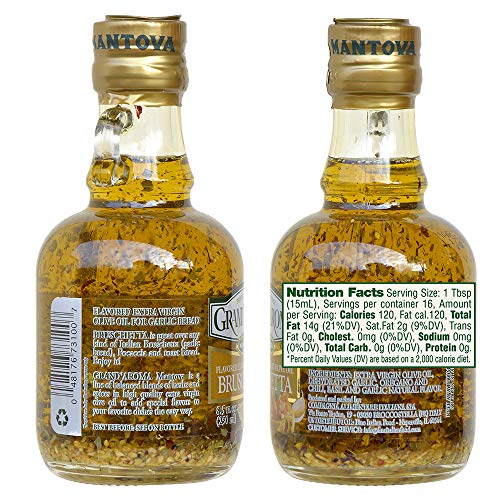 Grandaroma Tuscan Herb Extra Virgin Olive Oil, Bruschettata, 8.5 Fl Oz, Pack of 6