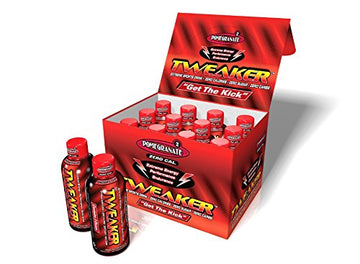 Tweaker Energy Pomegranate Energy Shot - 2 oz Singles, Pack of 12