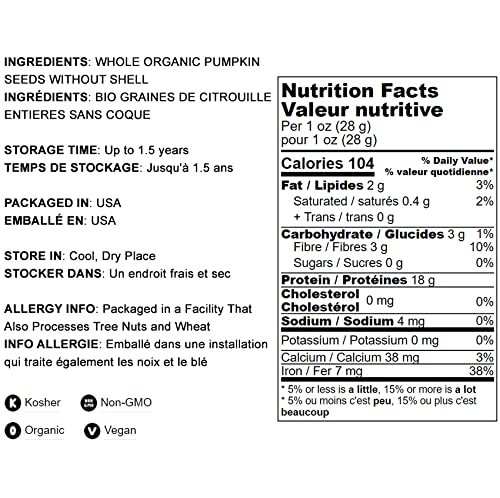 Food To Live Organic Toasted Pumpkin Seeds Protein Powder, 10 Pounds - 60% Protein, Non-Gmo, Pure, Plant Based, Vegan, Kosher, B