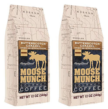 Moose Munch Gourmet Ground Coffee By Harry & David, 2/12 Oz Bags (Butterscotch Caramel)