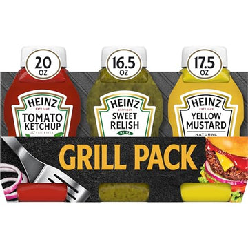 Heinz Tomato Ketchup, Sweet Relish & Yellow Mustard Grill Pack, 3 Ct Pack