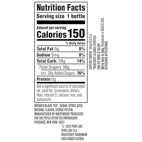 Pure Leaf Iced Tea  Peach  Real Brewed Tea  18.5 Fl Oz Bottles (Pack of 12)