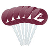 University of Wisconsin - La Crosse University Primary Logo Cupcake Picks Toppers Decoration Set of 6