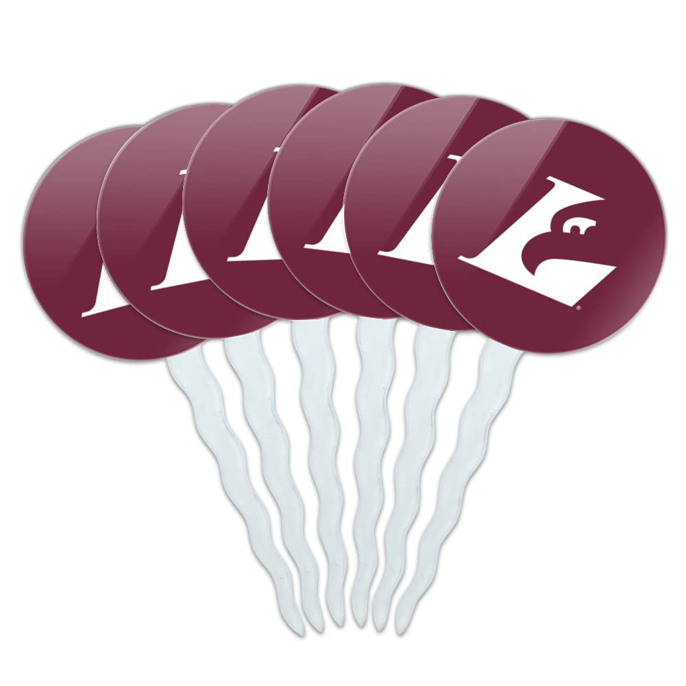 University of Wisconsin - La Crosse University Primary Logo Cupcake Picks Toppers Decoration Set of 6