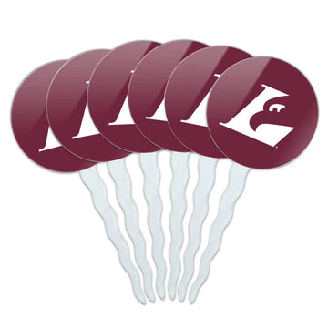 University of Wisconsin - La Crosse University Primary Logo Cupcake Picks Toppers Decoration Set of 6