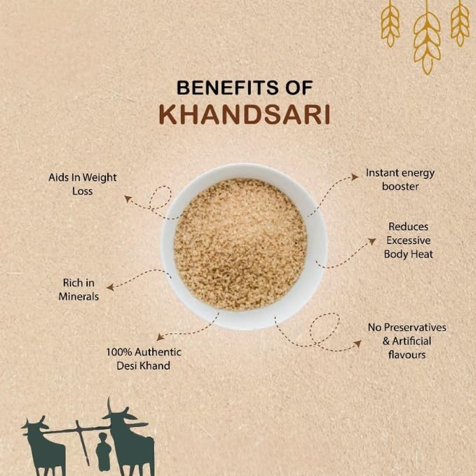 Generic Organic Herb Desi Khand Brown Sugar, Premium Quality, 8 oz Pack