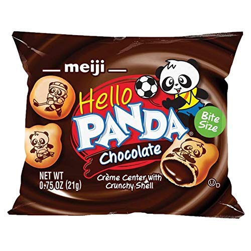 Meiji Cookies, Chocolate Crme Filled - 6 oz, Pack of 8, 64 Bags Total - Bite Sized Cookies with Fun Panda Sports