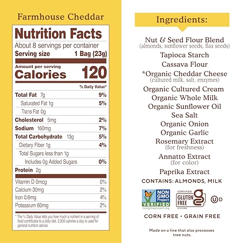 Simple Mills Almond Flour Crackers Snack Packs, Fine Ground Sea Salt, Healthy Snacks for Kids, Cheese Crackers, Gluten Free, 8 C