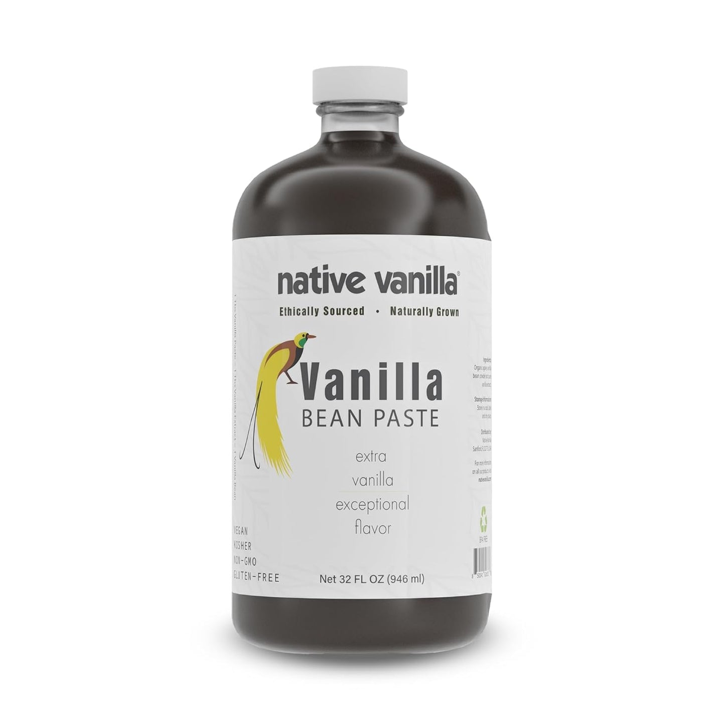 Native Vanilla Vanilla Bean Paste - All Natural, 100% Vegan, Non-GMO, Gluten-Free - 32 oz