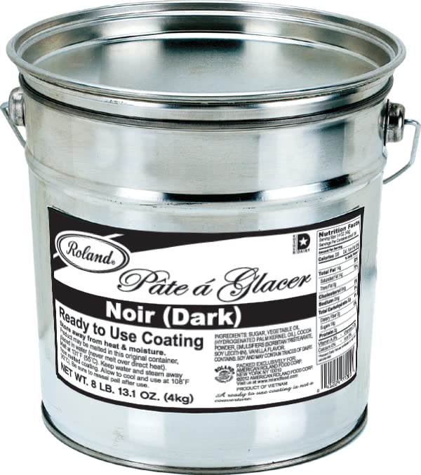 Roland Foods Dark Pate A Glacer, Chocolate Coating, Specialty Imported Food, 8.8-Pound Bucket