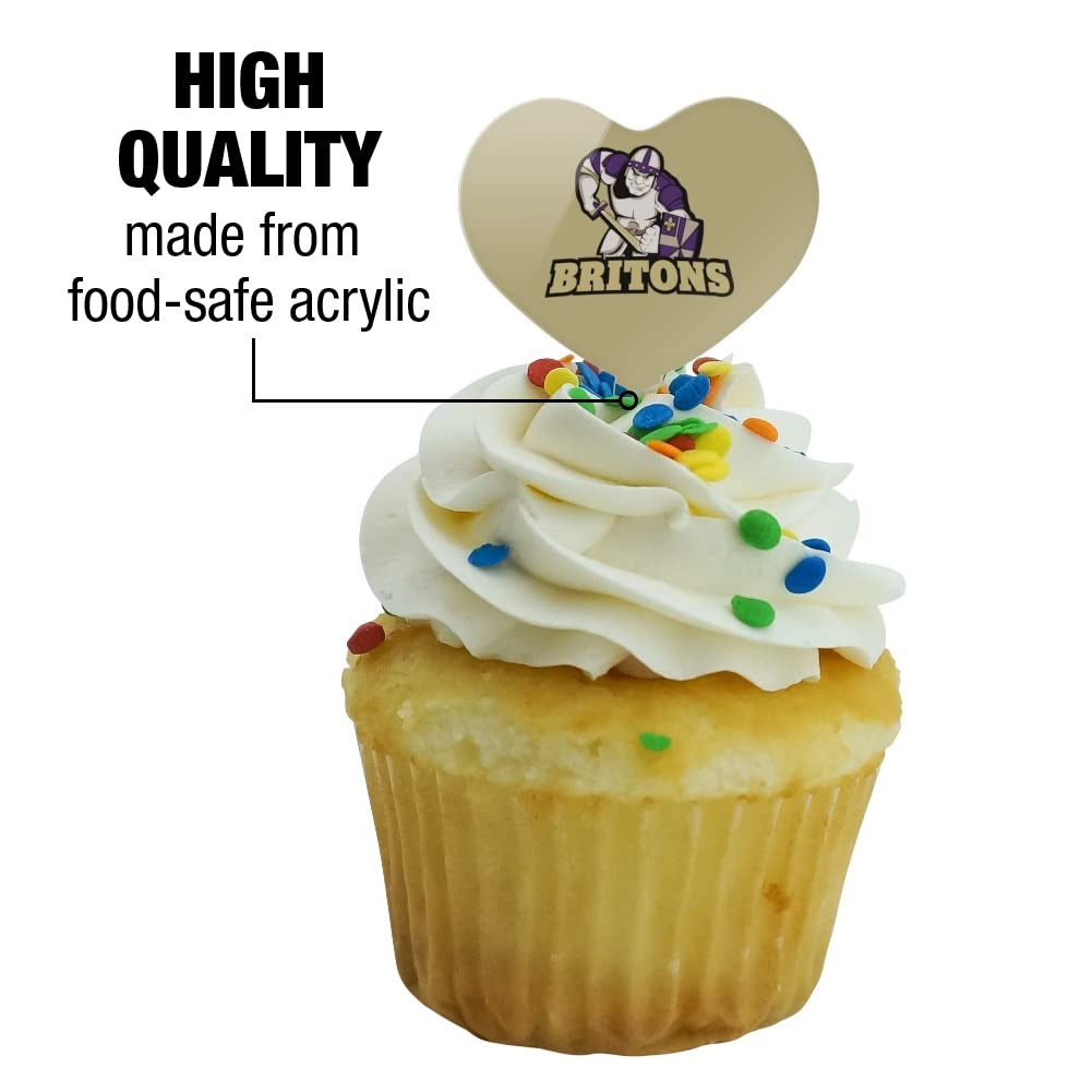 GRAPHICS & MORE Cupcake Picks Set of 6 - Acrylic Heart Love Toppers - Albion College