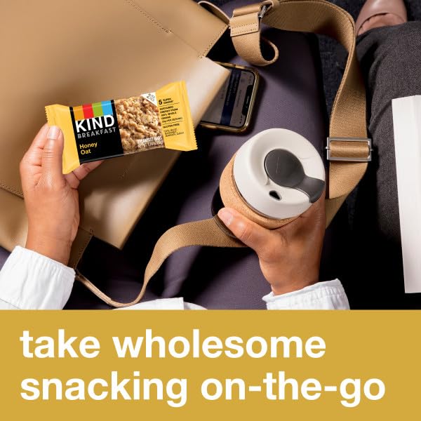 KIND Breakfast Bars, Honey Oat, Gluten Free, 3g Protein, 6 Count (12 Bars)