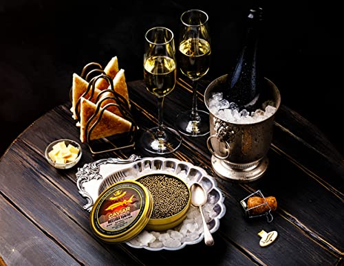 OLMA Caviar Beluga Hybrid Sturgeon Black Caviar - 1 oz / 28 g - Premium Quality from Italy