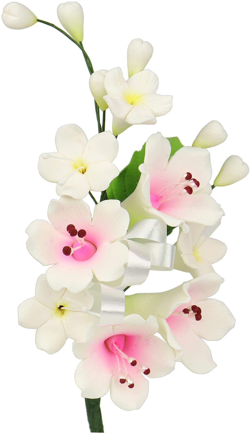 OCREME Gumpaste Edible Flower Spray Set of 3, White Bell, Sugar Paste Decorations for Cakes, Cupcakes, and Candy