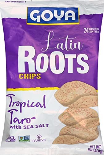Goya Foods Tropical Taro Chips with Sea Salt, 6 Ounce (Pack of 6) - Delicious Latin Roots Snack
