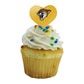 GRAPHICS & MORE Cupcake Picks Set of 6, Acrylic, Heart Design, One Size, University of Vermont