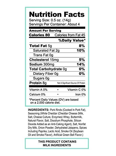 Pork King Good Smoky Jalapeño & Cheese Pork Rinds (Chicharrones) (4 Pack) Keto Snacks