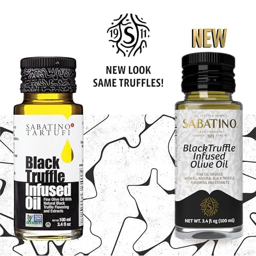 Sabatino Tartufi All Natural Black Truffle Infused Olive Oil - Made From Black Truffles, Vegan, Vegetarian, Kosher, Non-Gmo Proj