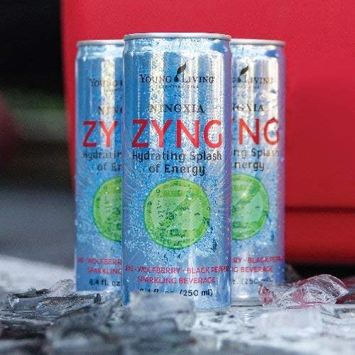 Young Living NingXia Zyng Sparkling Beverage - Wolfberry Puree, Pear & Blackberry Juices - 12 x 8.4 oz Cans