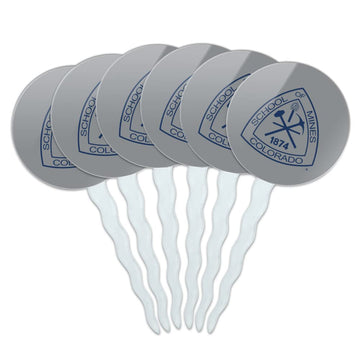 Mines Secondary Logo Cupcake Picks Toppers Decoration Set of 6