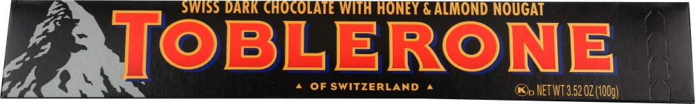 Toblerone Bar - Swiss Dark Chocolate With Honey & Almond Nougat Bar (Pack Of 3 Bars Each 3.5 Oz)
