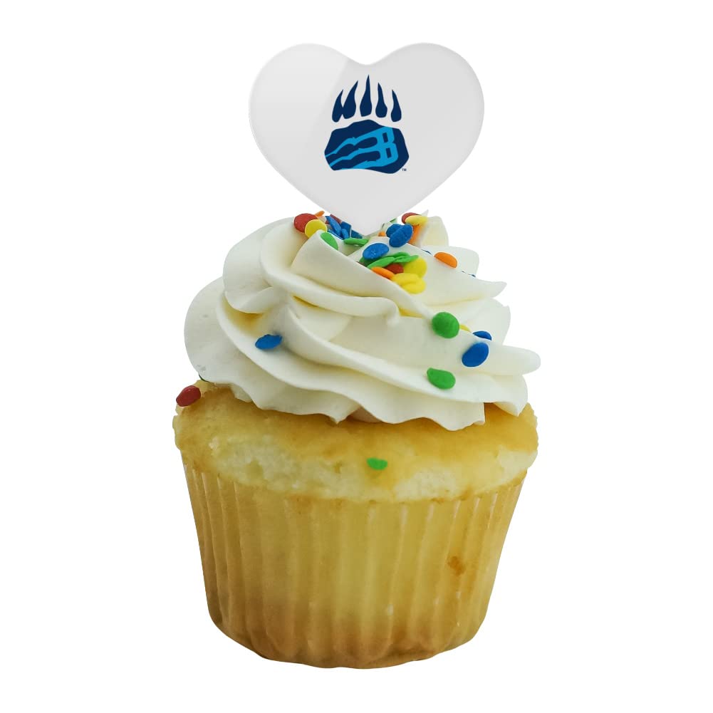 GRAPHICS & MORE Cupcake Picks Set of 6, Acrylic, Bob Jones University Secondary Logo Heart Design