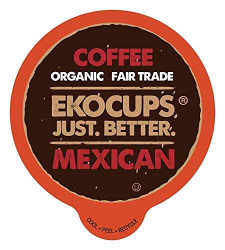 Ekocups Organic Mexican Roast Coffee Pods, Extra 30% More Coffee Per Cup, Artisan Fair Trade Dark Roast, Mexican Roast Coffee Fo