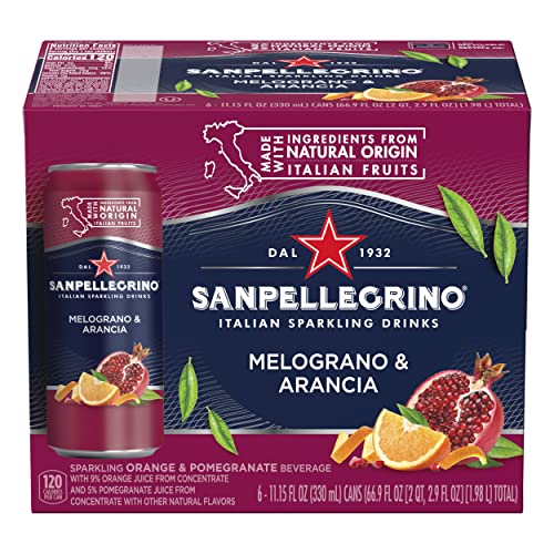 Sanpellegrino Italian Sparkling Drink Melograno And Arancia, Sparkling Orange And Pomegranate Beverage, 11.15 Fl Oz Can