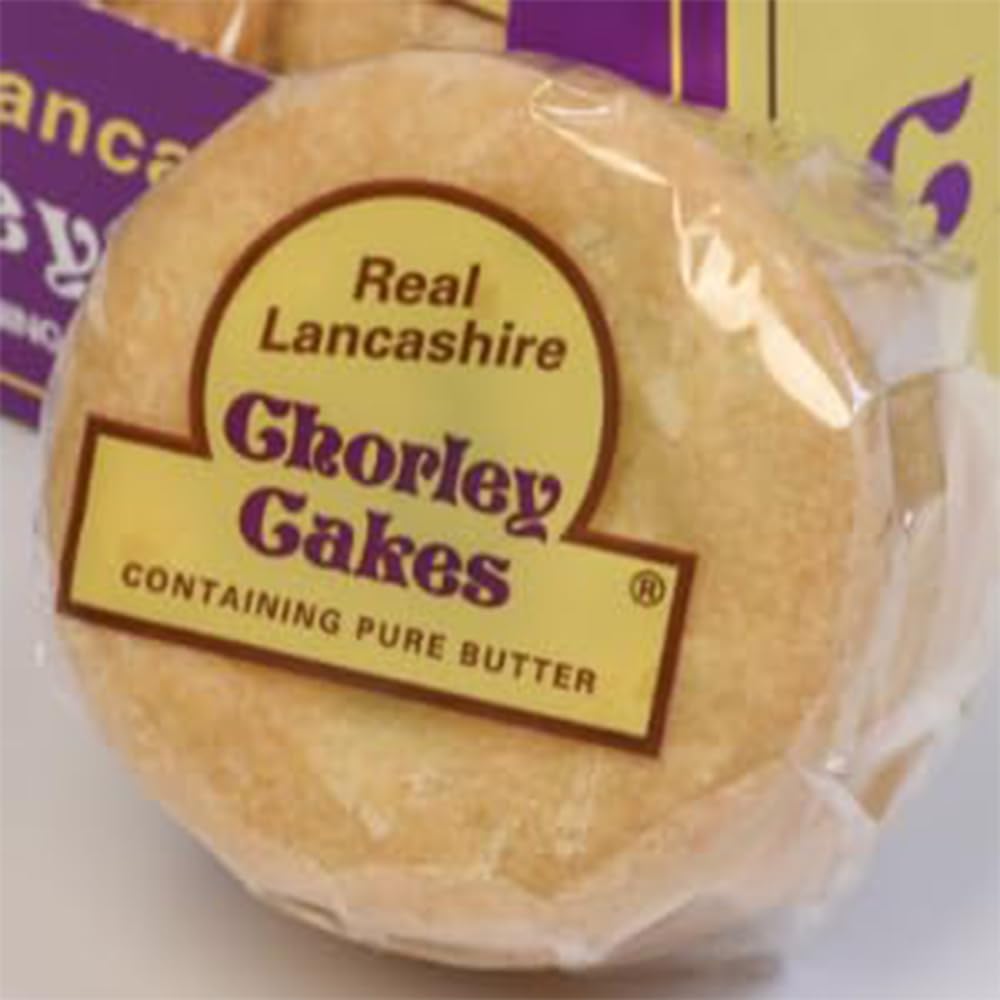 Real Lancashire Chorley Cake - 4 Cakes (Pack of 1) | British Snacks Made with Pure Butter & Dried Currants | Traditional & Delic