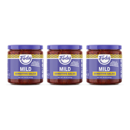 Fody Foods Vegan Mild Salsa, Chunky Tomato Jalapeno, Low Fodmap Certified, Sensitive Recipe, Gut & IBS Friendly, 16 Ounce, Pack 