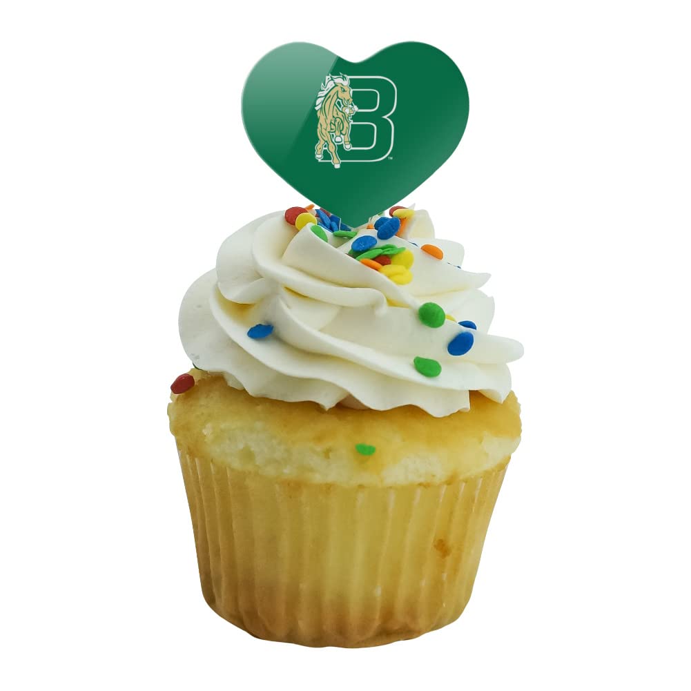 GRAPHICS & MORE Cupcake Picks Set of 6, Acrylic, Bronx Community College Secondary Logo Heart Decoration
